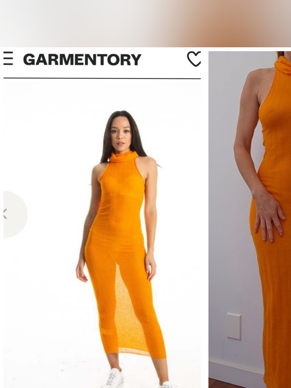 Nwot Paloma Wool Dely Tangerine Linen Blend Maxi Wiggle Dress Xs